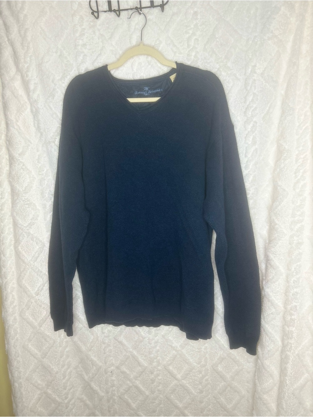 Tommy Bahama Navy Textured Crewneck Sweater